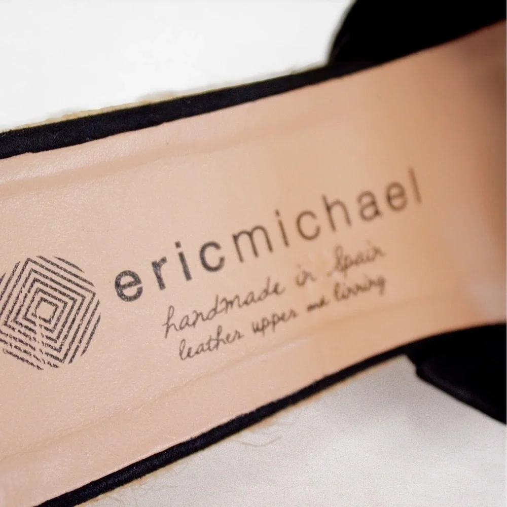 ERIC MICHAEL 'Claudia' Toe Ring Sandal Black Women's Size 7- Casual Chic - Picture 5 of 9